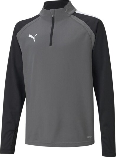 PUMA Treningsskjorte teamLIGA 1/4 glidelås Grå/PUMA White Barn størrelse 164 cm