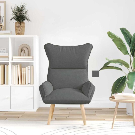 Avslappende stol Mørke grå 69 x 74 x 93 cm stoff Avslappende stol Mørke grå 69 x 74 x 93 cm stoff