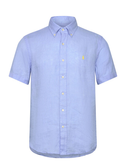 Polo Ralph Lauren Custom Fit Linen Shirt   Blue   S