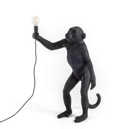 Seletti Monkey Stående Bordlampe Sort Utendørs