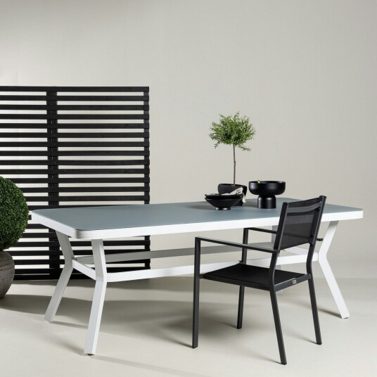 Venture Home Design Virya Hagebord, Hvit m. grå glass 1727878-02-0 1740920-01-0
