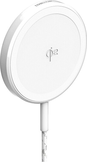 Unisynk Qi2 15W trådløs magnetisk lader 2m - Hvit