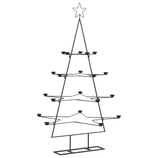 Vidaxl Juletre til dekorasjon metall svart 140 cm