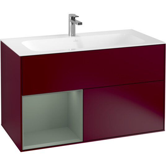 VILLEROY & BOCH FINION SERVANTSKAP 100 PEON MATT LAKK M/LYS VENSTRESTILT OLIVENGRØNN HYLLE VILLEROY & BOCH FINION SERVANTSKAP 100 PEON MATT LAKK M/LYS VENSTRESTILT OLIVENGRØNN HYLLE