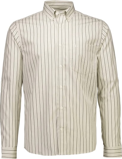 Lindbergh Striped Cotton Shirt L/S STONE S