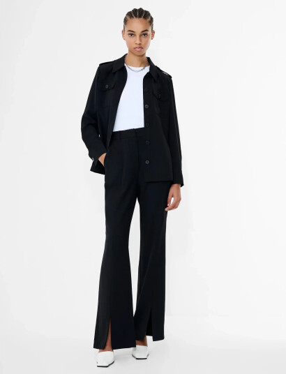 French Connection Vinnie Tailored Slit Trouser - Black - 38 French Connection Vinnie Tailored Slit Trouser - Black - 38