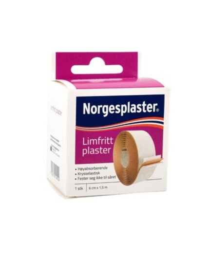 Norgesplaster limfritt plaster 6 cm x 1,5 m 1 stk