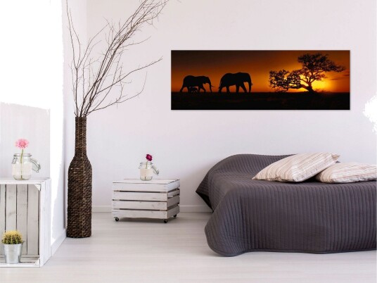 Tavla Elephant Family Orange 120x40
