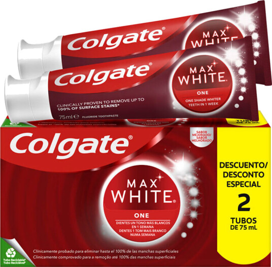 Colgate Max White One Tannkrem 2 x 75 ml