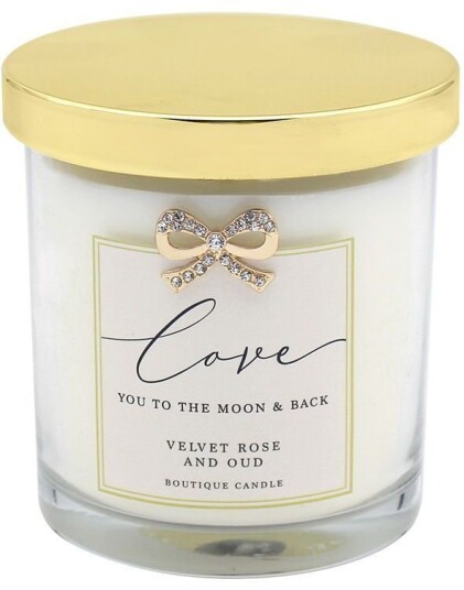 Love You Duftlys i Glasskrukke med Velvet Rose & Oud