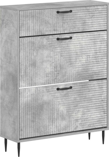 vidaXL Sko Skap HAARLEM 78 x 24 x 103 cm Konstruert tre Betonggrå