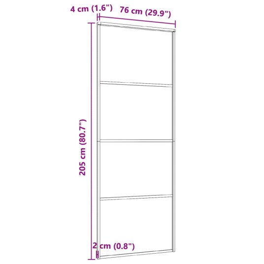 vidaXL Skyvedør aluminium og ESG-glass 76x205 cm svart vidaXL Skyvedør aluminium og ESG-glass 76x205 cm svart
