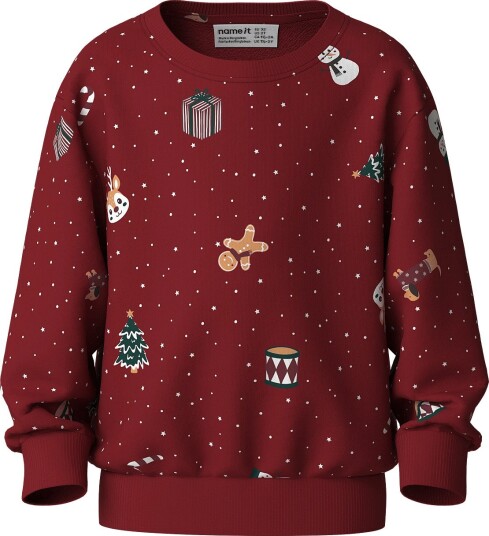 Name It Nmnvohom Ls Nreg Sweat Bru RED DAHLIA 110