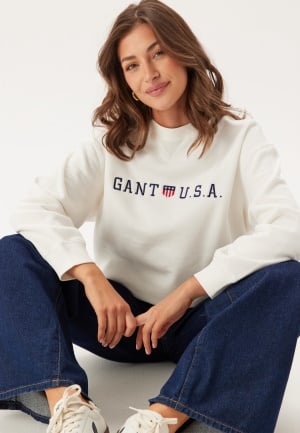 GANT Shield Usa C-neck Sweat EGGSHELL L GANT Shield Usa C-neck Sweat EGGSHELL L