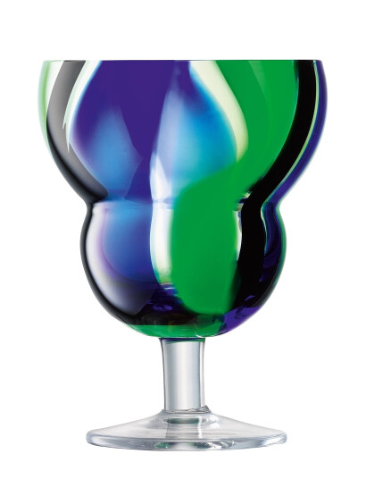 LSA International Vinglas Folk Black/Blue/Green Set 2 Lsa - Multi/patterned - 23 CL