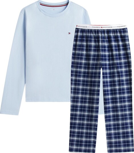 Tommy Hilfiger Long Pj Set   TONAL BLUE PLAID   152 164