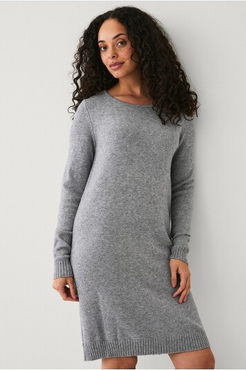 Vila - Kjole viRil L/s Knit - Grå Vila - Kjole viRil L/s Knit - Grå