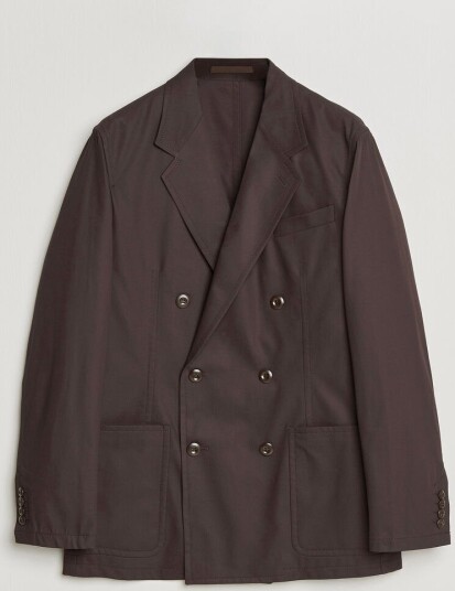 Filippa K Reese Cotton Double Breasted Blazer Dark Chocolate