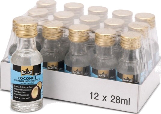 12 stk NATCO Coconut Flavouring Essence - Kokos Essens - Hel Pakke 12x28 ml (India)