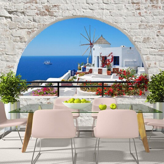 Fototapet Sommer I Santorini 150x105 - Artgeist sp. z o. o.