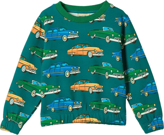 Småfolk Yapeen Sweatshirt With Cars Green 98 104