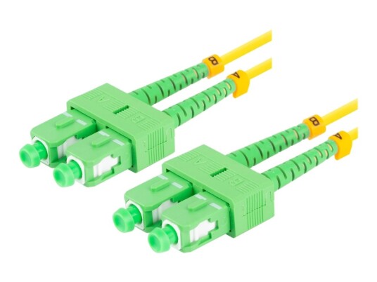 Lanberg - Koblingskabel - Sc/Apc-Enkeltmodus (Hann) Til Sc/Apc-Enkeltmodus (Hann) - 2 M - 3 Mm - Fiberoptisk - Dupleks - 9 / 125 Micron - G.657.A1 - Halogenfri - Gul - (Antall Per Pakke: 100) - For P/N: Fp-Scap-Se11-0020-Ye Fp-Scap-Ss11-0020-Ye Fp