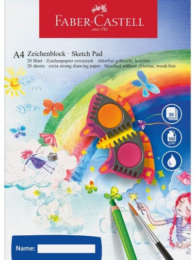 Faber-Castell tegneblokk A4 med 20 ark Faber-Castell tegneblokk A4 med 20 ark
