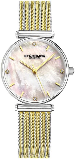 Stührling Original Dameklokke 3927.3 Classic Hvit/Gulltonet stål