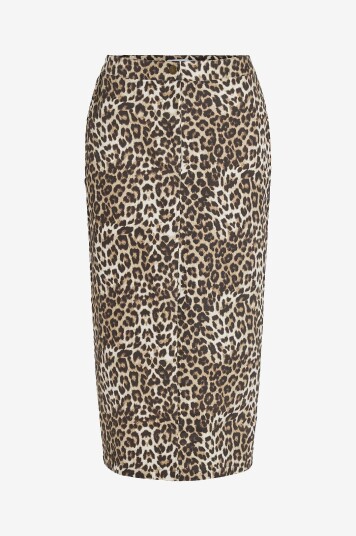 Vila Skjørt viLeonor HW Midi Leo Denim Skirt Brun