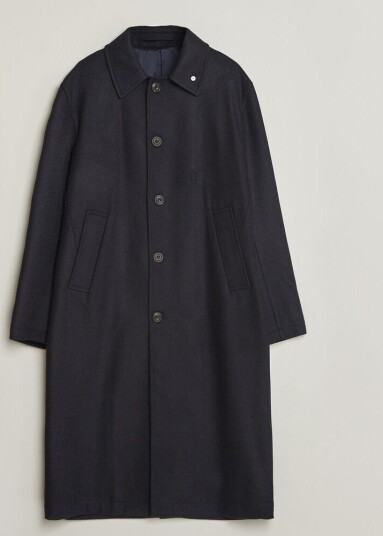 L.B.M. 1911 Wool/Cashmere Raglan Coat Navy