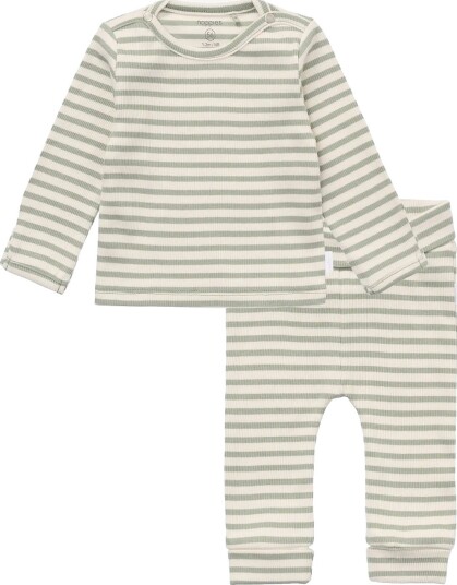 Noppies Set Top Ls Pants Stripe ICEBERG GREEN 74