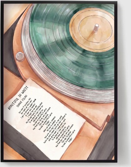 Personalisert Plakat Sangtekster Vinylplate Kunst