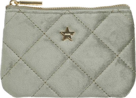 DARK Velvet Quilted Mini Pouch Milieu Green