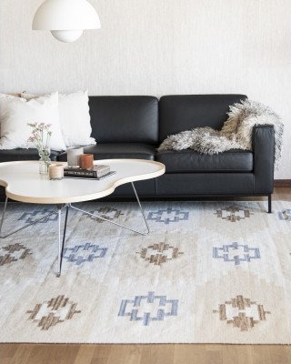Kilands Folke beige håndvevd ullteppe