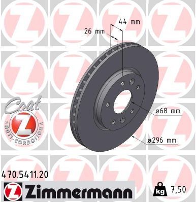 Bremseskive ZIMMERMANN 470.5411.20 Bremseskive ZIMMERMANN 470.5411.20