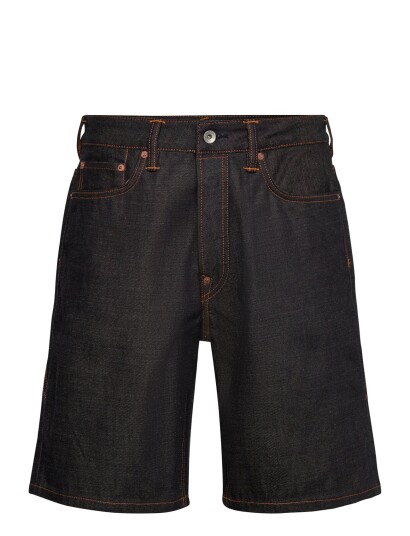 Evisu Seagull Printed Pocket Denim Shorts   Navy   32