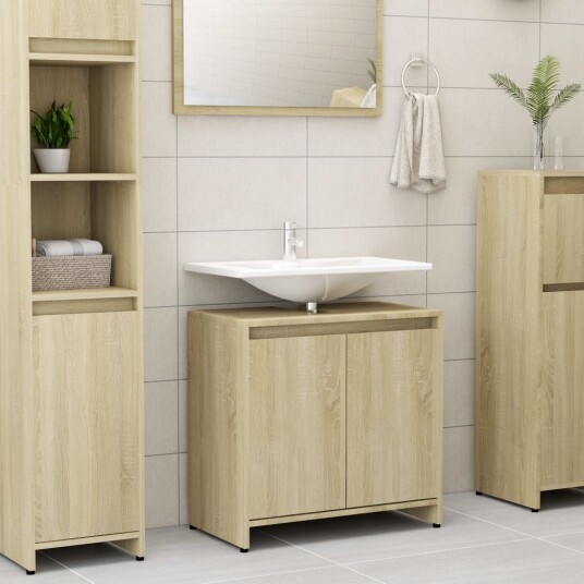 vidaXL Baderomsskap sonoma eik 60x33x61 cm sponplate vidaXL Baderomsskap sonoma eik 60x33x61 cm sponplate