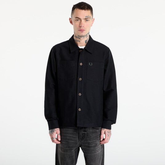 Fred Perry Brushed Twill Overshirt - Black - M