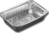 Alubakke 890 Ml 207X141x41 Mm Rektangulær Kraftig Kvalitet,10 Pk X 100 Stk/Krt
