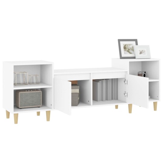 vidaXL TV-benk hvit 160x35x55 cm konstruert tre