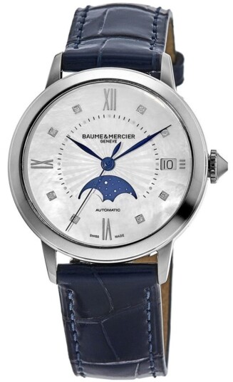 Baume & Mercier Dameklokke M0A10633 Classima Hvit/Lær Ø34 mm