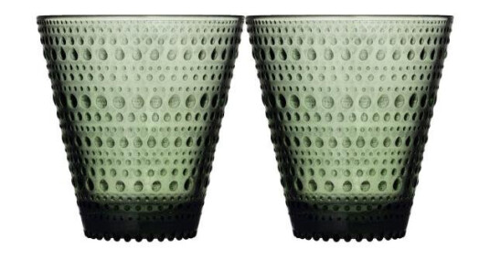 Iittala - Kastehelmi glass 30 cl 2 stk furugrønn