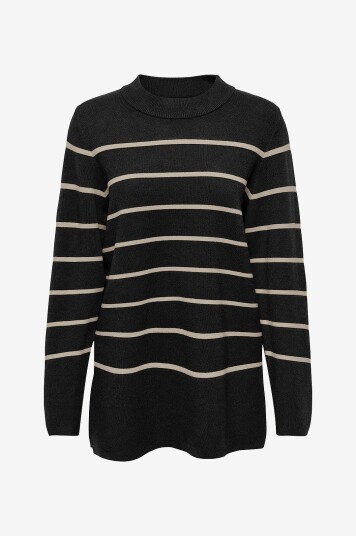 JDY - Genser jdyMila Life L/S ON Long Slit Pull - Svart