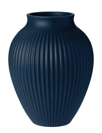 Knabstrup Keramik Knabstrup Vas H 27 Cm Ripple Mat Dark Blue Navy 27 CM Knabstrup Keramik Knabstrup Vas H 27 Cm Ripple Mat Dark Blue Navy 27 CM
