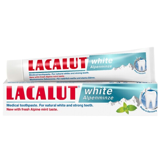 Lacalut Tannkrem White Alpine Mint 75 ml.