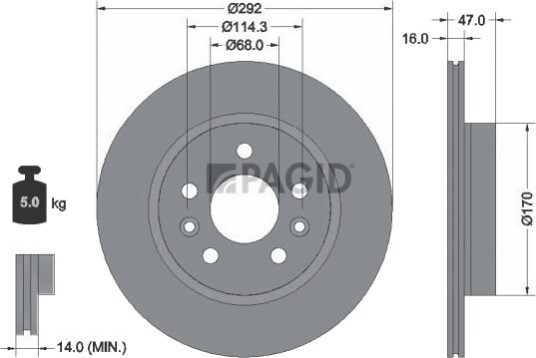 PAGID 56529NC Bremseskive PAGID 56529NC Bremseskive