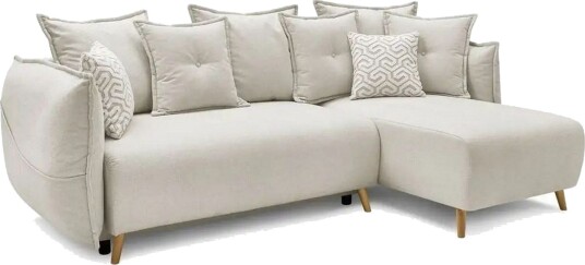 Puffin Sovesofa med divan 3 seter Kremhvit