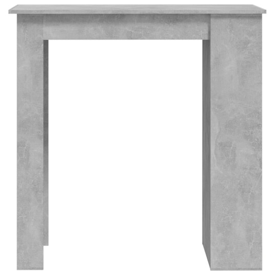 vidaXL Barbord med oppbevaringsstativ grå 102x50x103,5 cm sponplate
