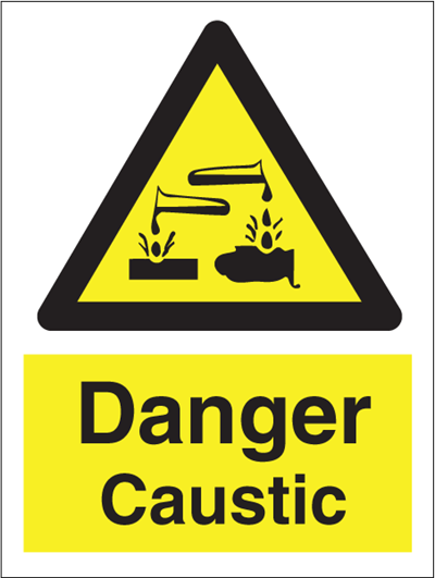 Jo Safety Danger Caustic Self Adhesive Vinyl V NM 200 x 150 mm IMO 107047VNM