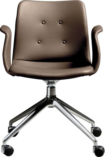 Sibast Furniture Bent Hansen Primum 4 stjerners Spisestol med Sving og Hjul Polert stål/Zenso 3 292